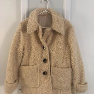 Free People So Soft So Cozy Sherpa Peacoat